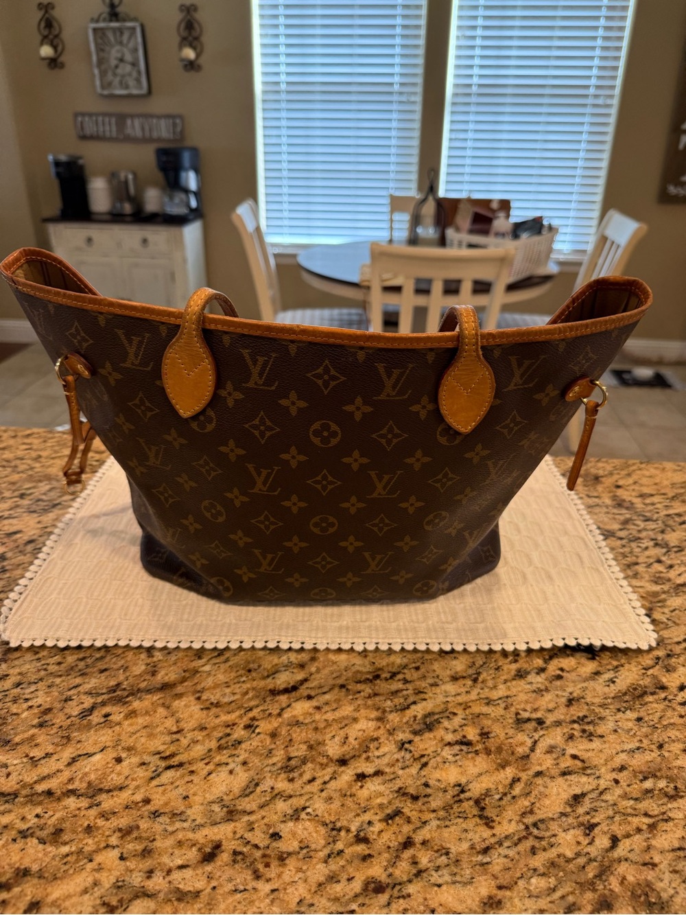 Louis Vuitton Monogram Canvas Tote in Brown and Tan Leather Trim - Picture 4 of 7